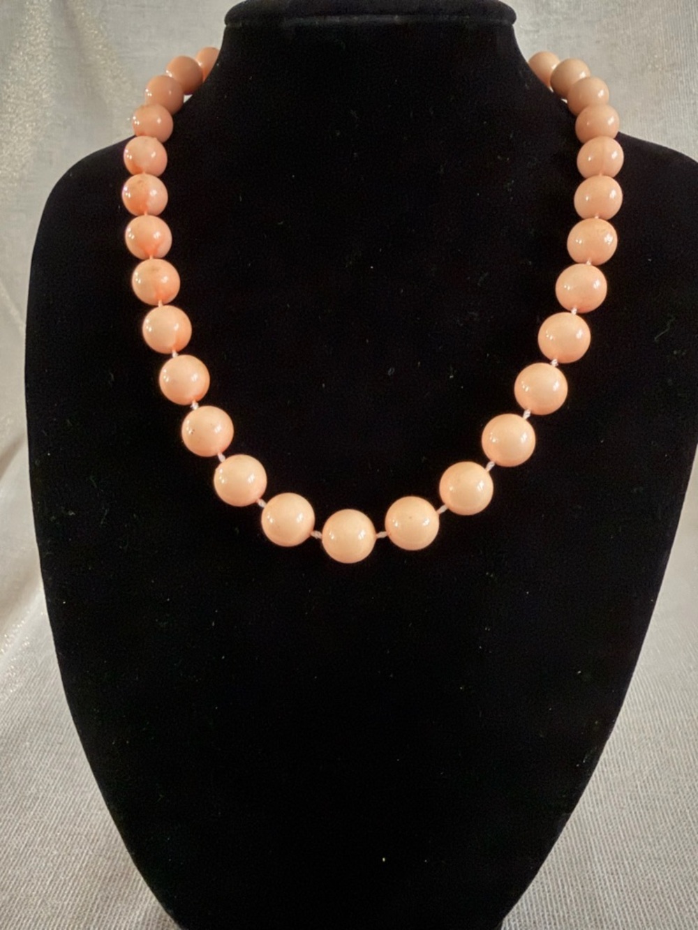Bintage Classic Peach Bead Necklace - Women's Jewelry